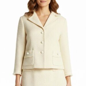 TALBOTS Tweed Blazer with Beaded Bobble Buttons